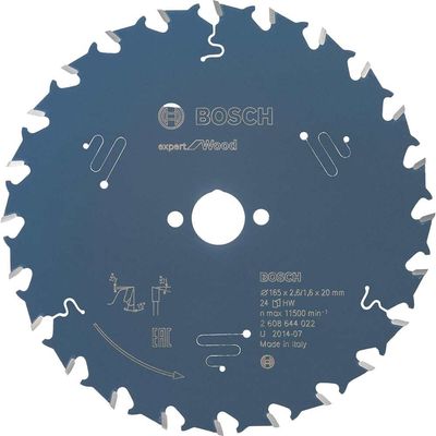 Bosch EXPERT Wood Cutting Saw Blade 165mm 24T 20mm