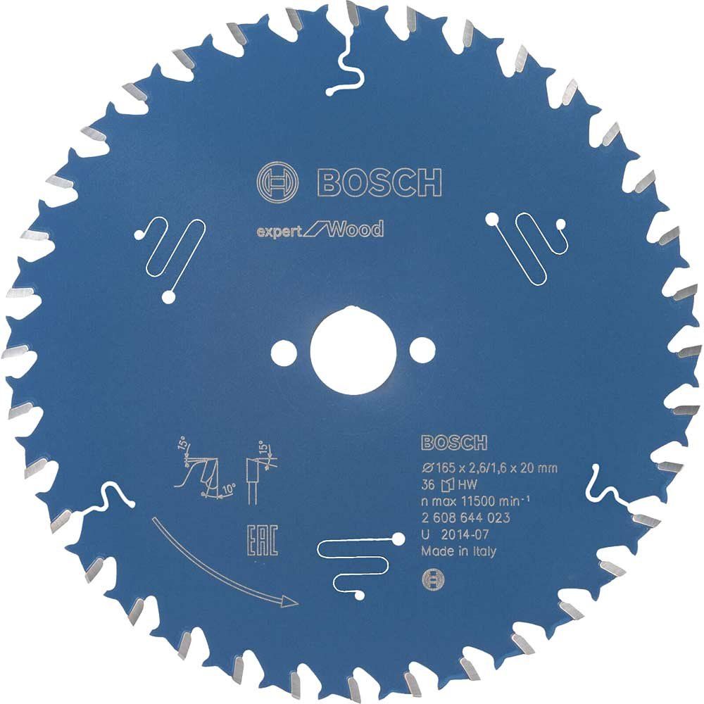 Bosch EXPERT Wood Cutting Saw Blade 165mm 36T 20mm - Image 1