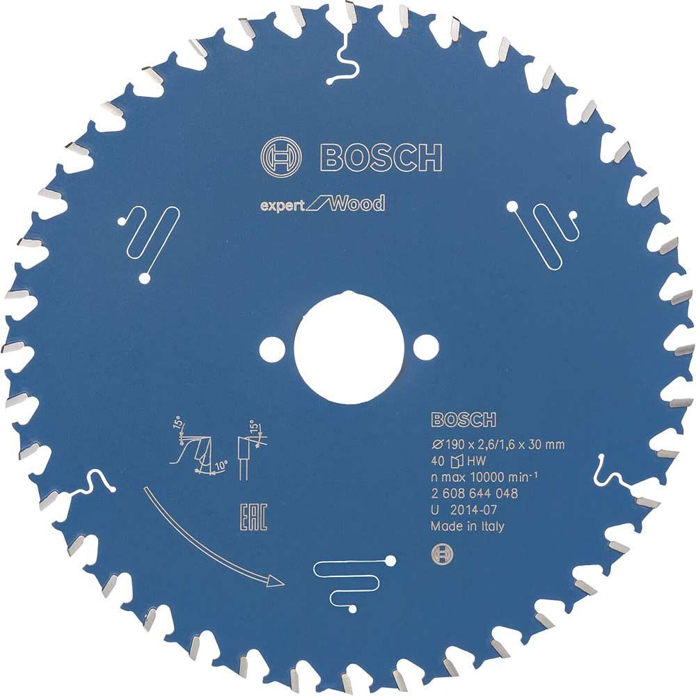 Bosch EXPERT Wood Cutting Saw Blade 190mm 40T 30mm - Image 1