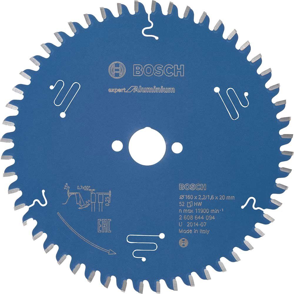 Bosch EXPERT Aluminium Cutting Saw Blade 160mm 52T 20mm - Image 1