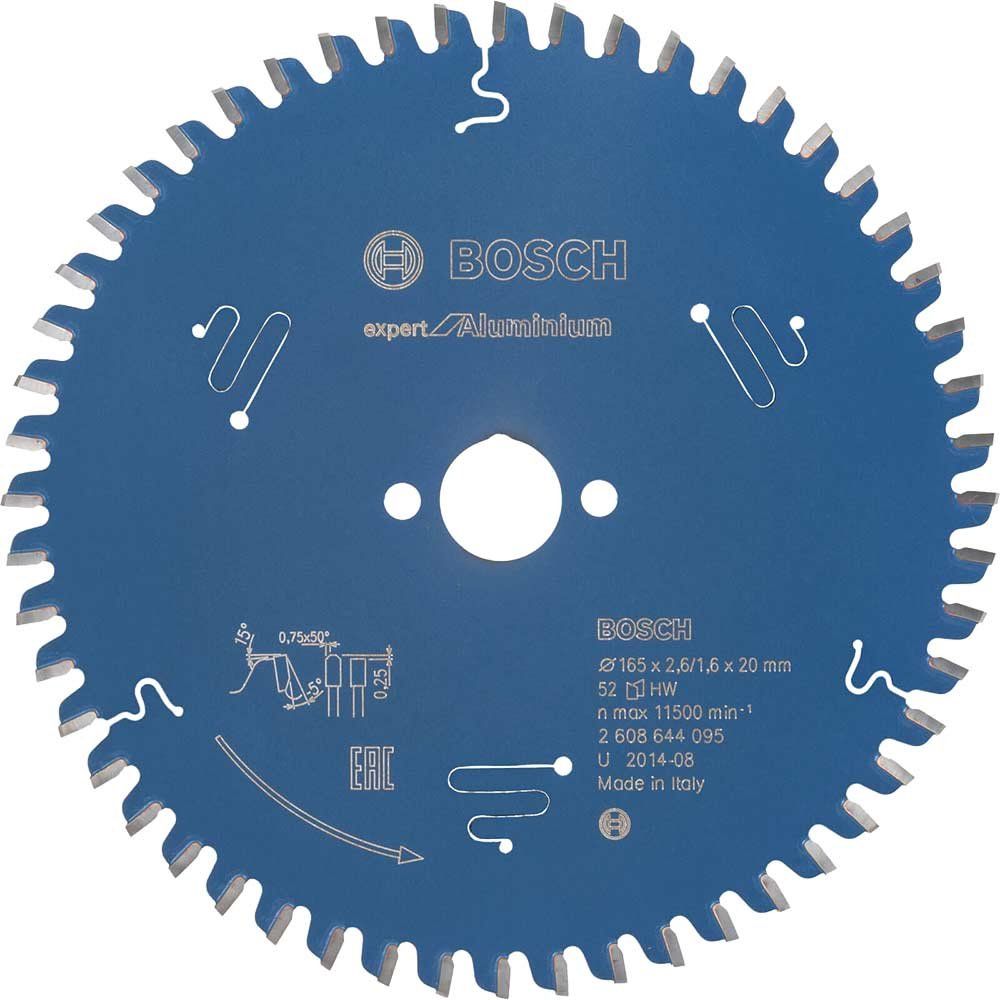 Bosch EXPERT Aluminium Cutting Saw Blade 165mm 52T 20mm - Image 1