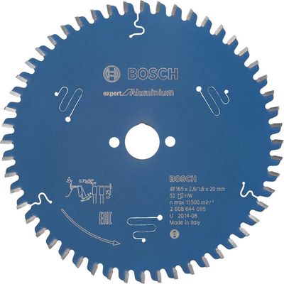 Bosch EXPERT Aluminium Cutting Saw Blade 165mm 52T 20mm