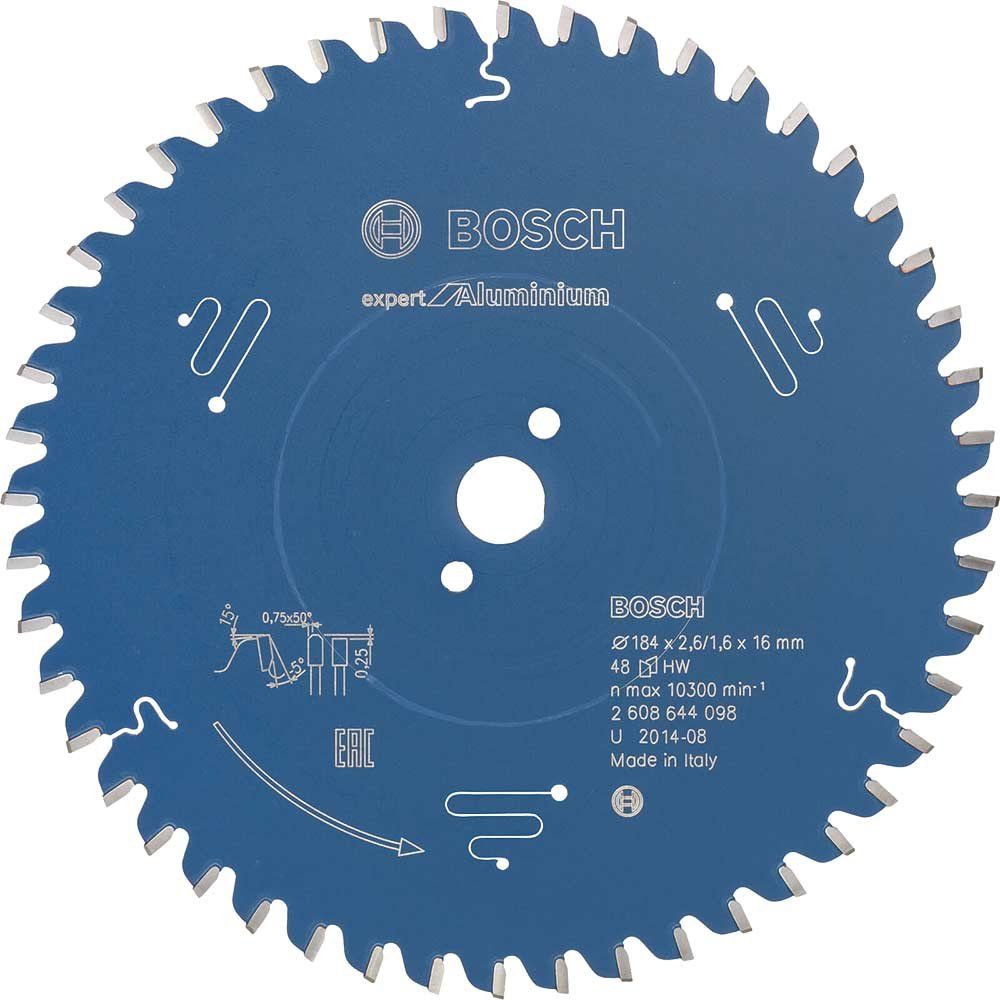 Bosch EXPERT Aluminium Cutting Saw Blade 184mm 48T 16mm - Image 1