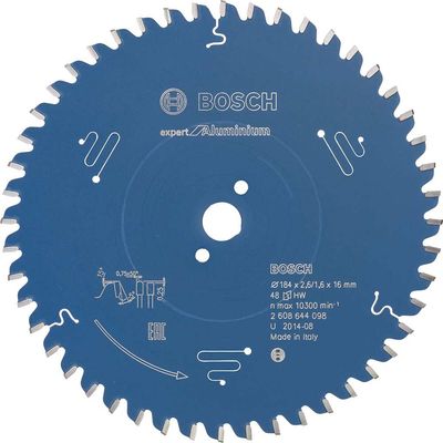 Bosch EXPERT Aluminium Cutting Saw Blade 184mm 48T 16mm