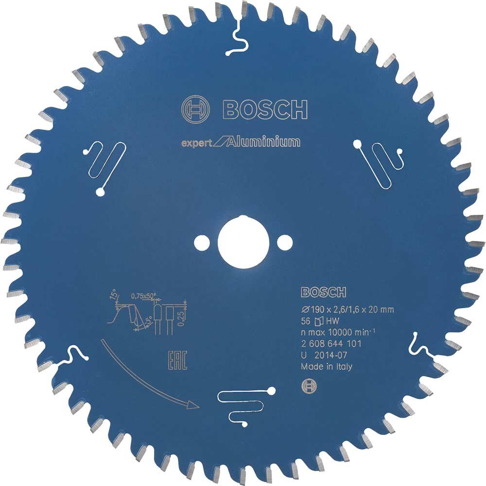 Bosch EXPERT Aluminium Cutting Saw Blade 190mm 56T 20mm - Image 1