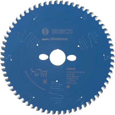 Bosch EXPERT Aluminium Cutting Saw Blade 216mm 64T 30mm