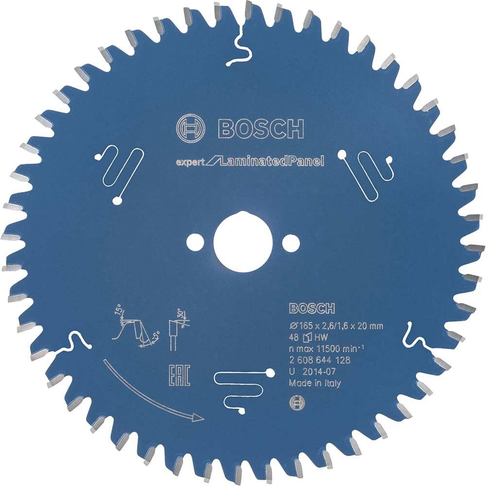 Bosch EXPERT Laminate Cutting Saw Blade 165mm 48T 20mm - Image 1