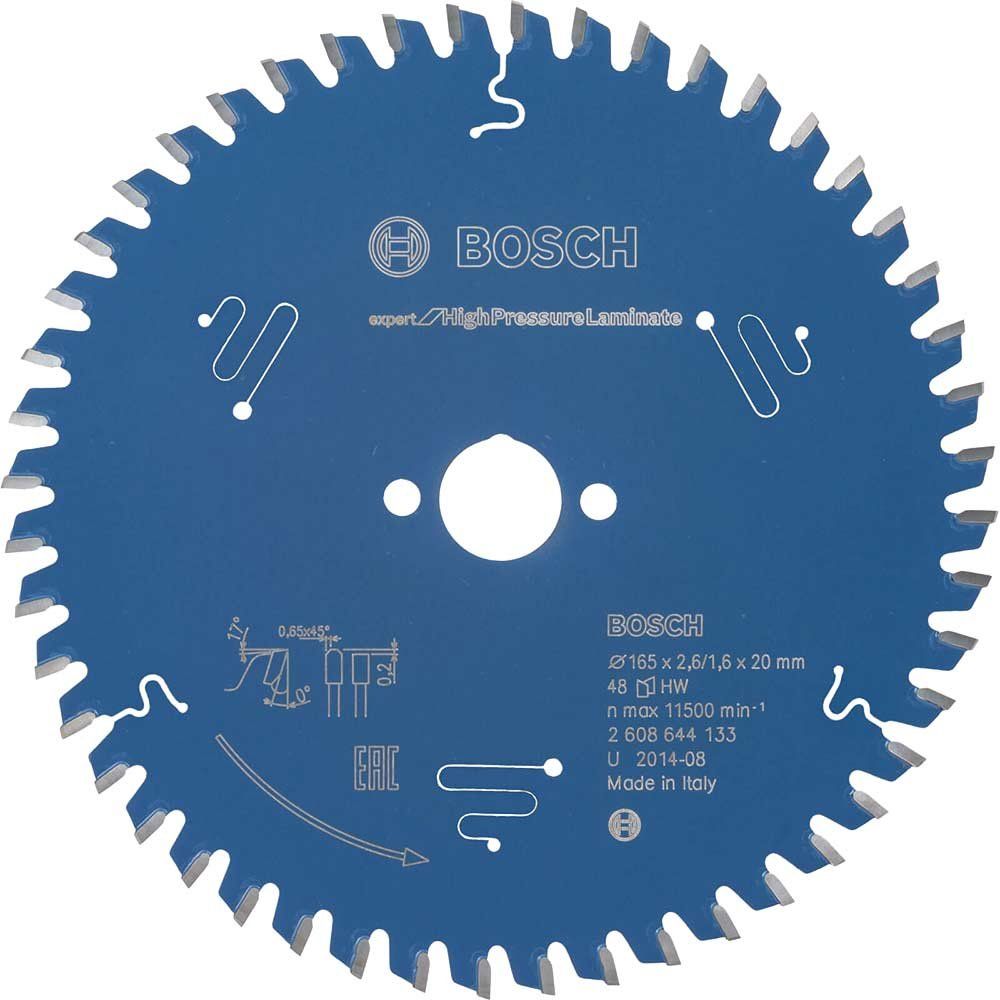 Bosch EXPERT High Pressure Laminate Cutting Saw Blade 165mm 48T 20mm - Image 1