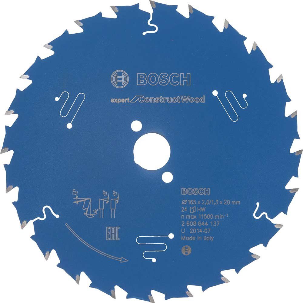 Bosch EXPERT Construct Wood Cutting Saw Blade 165mm 24T 20mm - Image 1