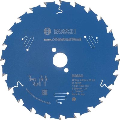 Bosch EXPERT Construct Wood Cutting Saw Blade 165mm 24T 20mm