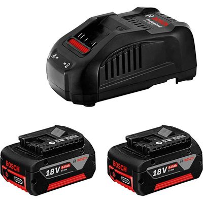 Bosch Genuine BLUE 18v Cordless Twin CoolPack Li-ion Batteries 5ah and Fast Charger 240v