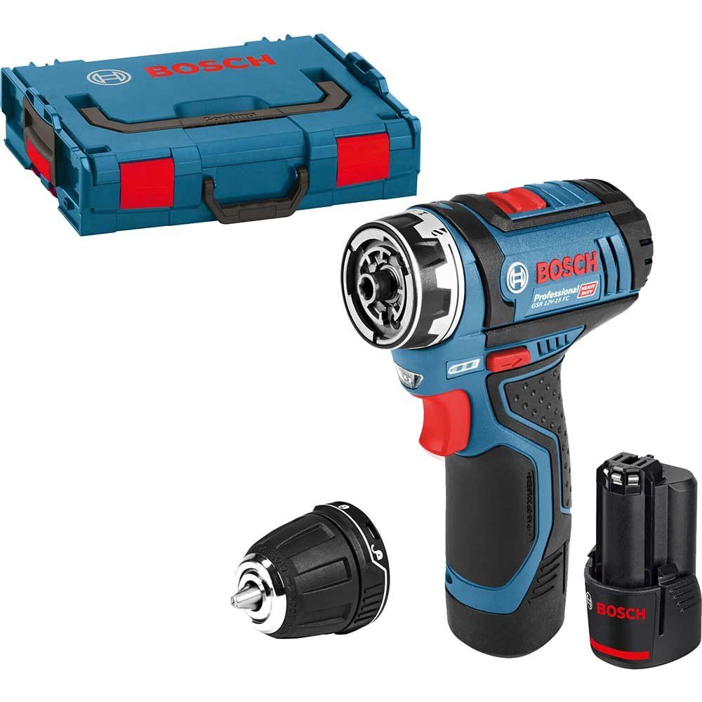 Bosch GSR 12 V-15 FC Cordless Flexiclick Drill Driver 2 x 2ah Li-ion Battery Charger Case - Image 1