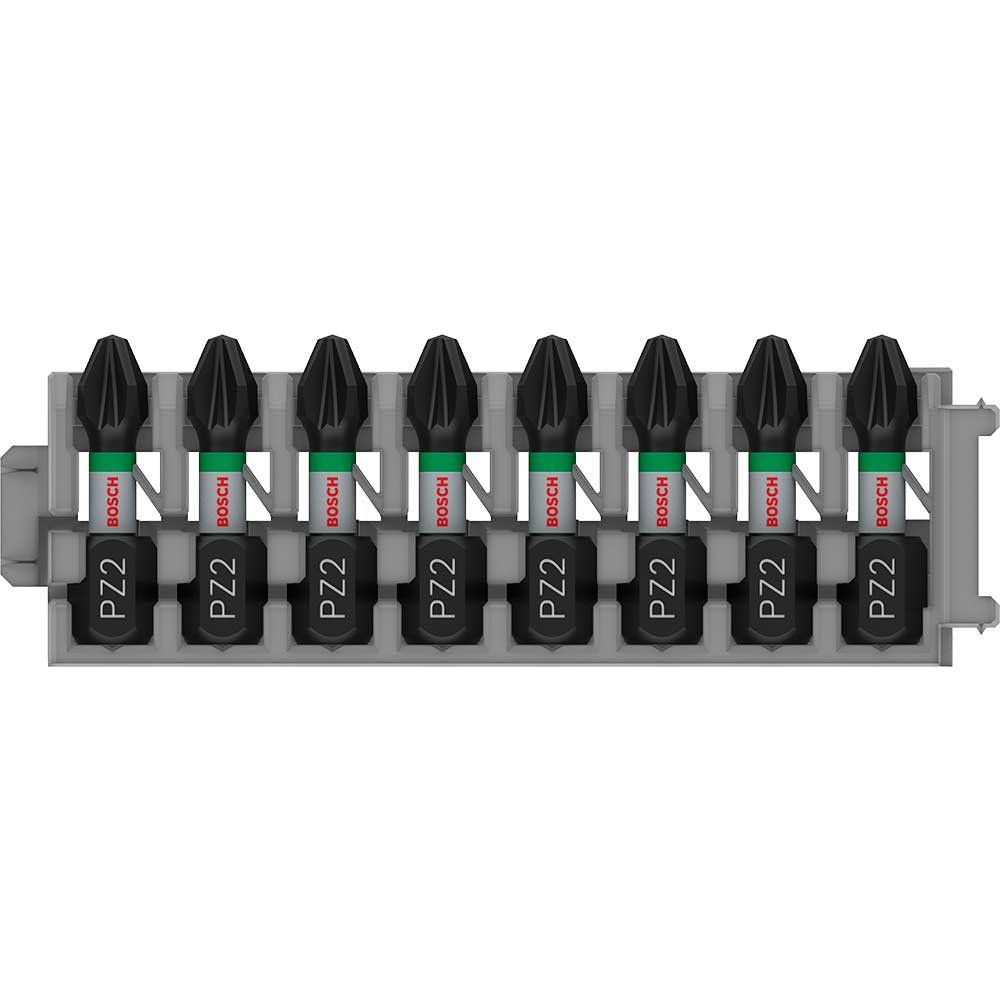 Bosch PRO 8 Piece Impact Control Pozi PZ2 Screwdriver Bit Set - Image 1