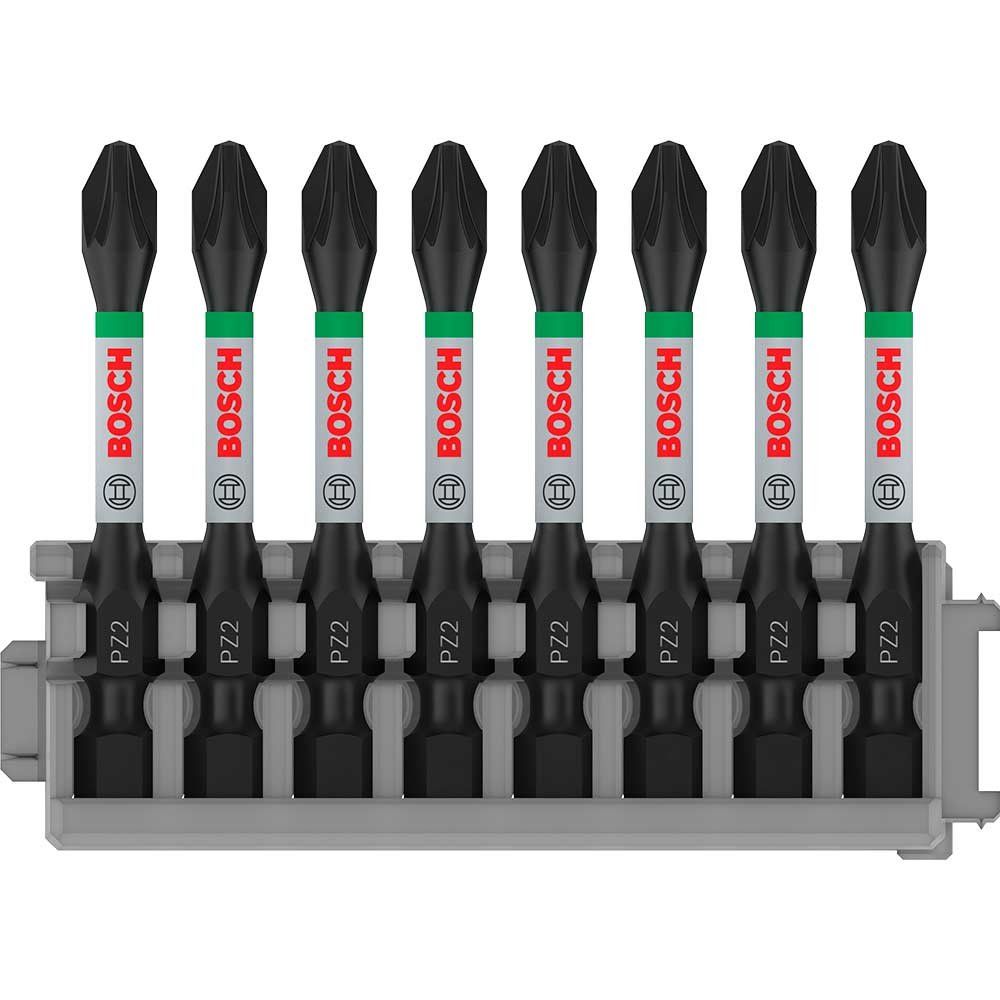 Bosch PRO 8 Piece Impact Control Pozi PZ2 Screwdriver Bit Set - Image 1