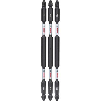 Bosch Impact Double Ended Pozi Screwdriver Bit PZ2 150mm Pack of 3