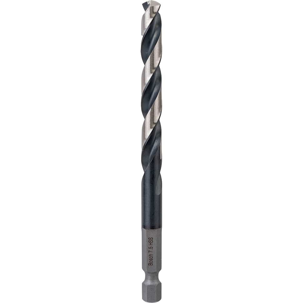 Bosch HSS Hex Shank Drill Bit 7.5mm Pack of 1 - Image 1