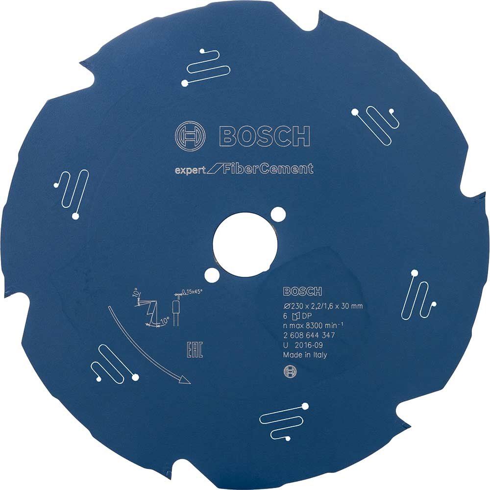 Bosch EXPERT Fiber Cement Cutting Saw Blade 230mm 6T 30mm - Image 1
