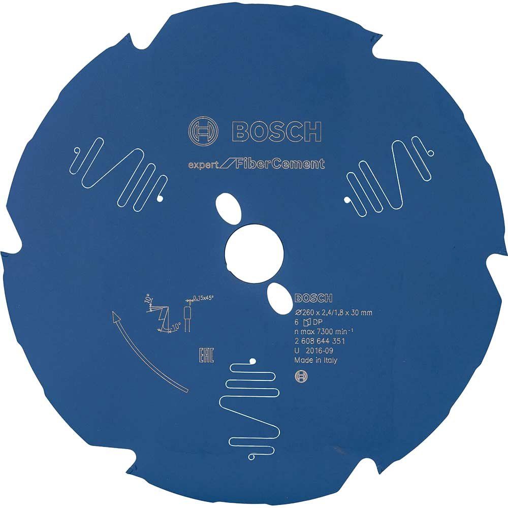 Bosch EXPERT Fiber Cement Cutting Saw Blade 260mm 6T 30mm - Image 1