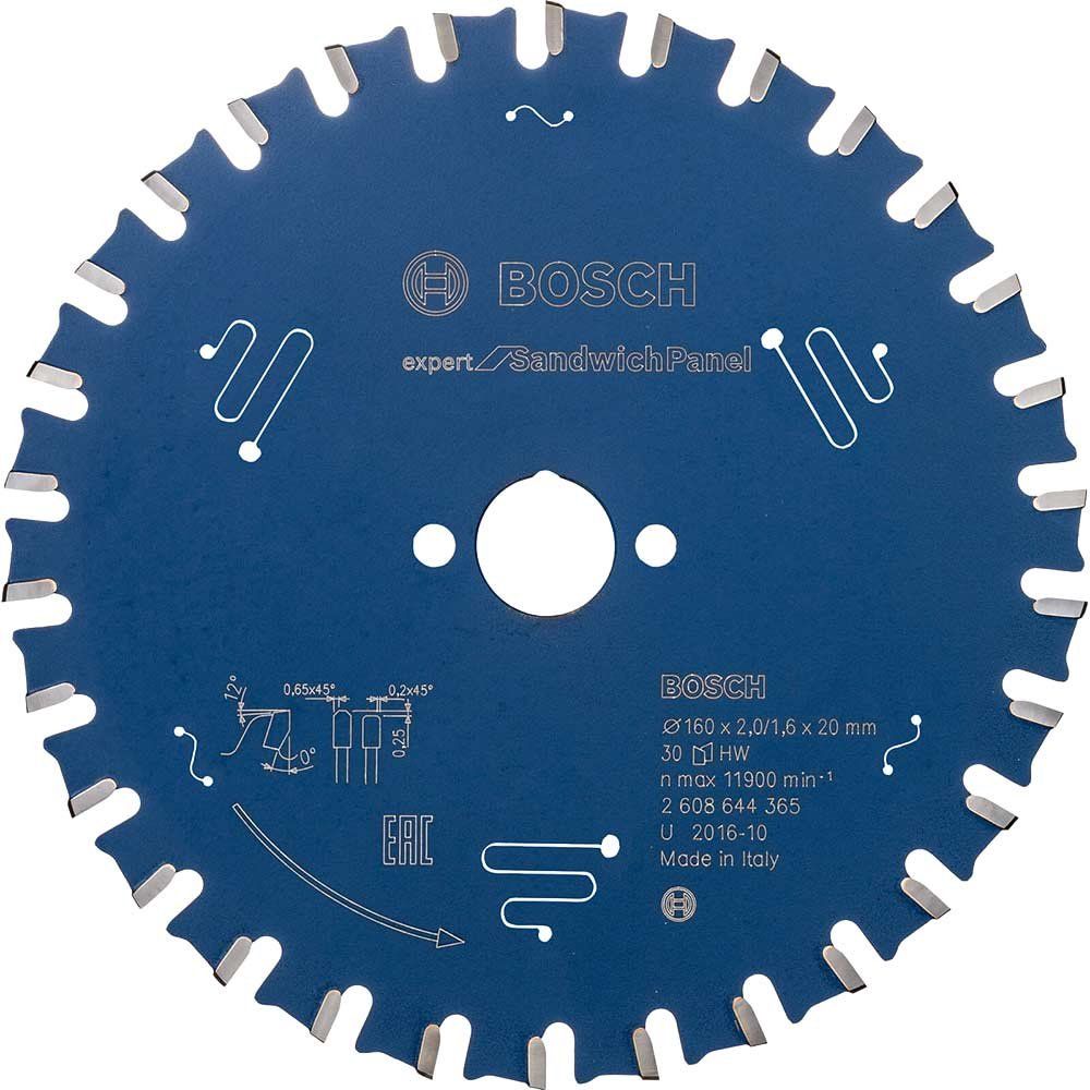 Bosch EXPERT Circular Saw Blade for Sandwich Panel 160mm 30T 20mm - Image 1