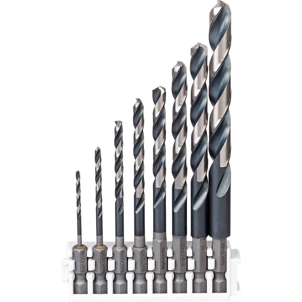 Bosch 8 Piece Impact Control Hex Shank HSS Drill Bit Set - Image 1