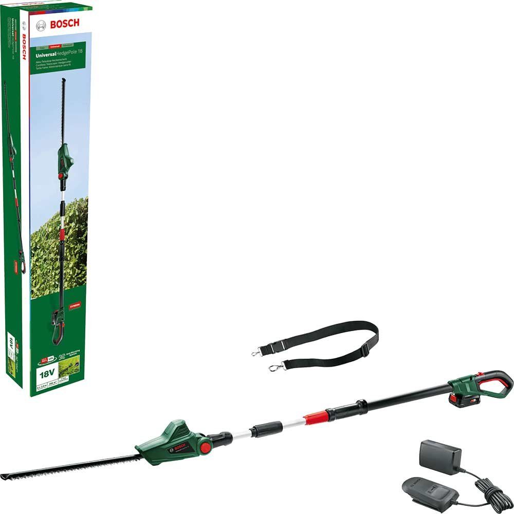 Bosch UNIVERSALHEDGEPOLE P4A 18v Cordless Telescopic Pole Hedge Trimmer 430mm 1 x 2.5ah Li-ion Battery Charger - Image 1