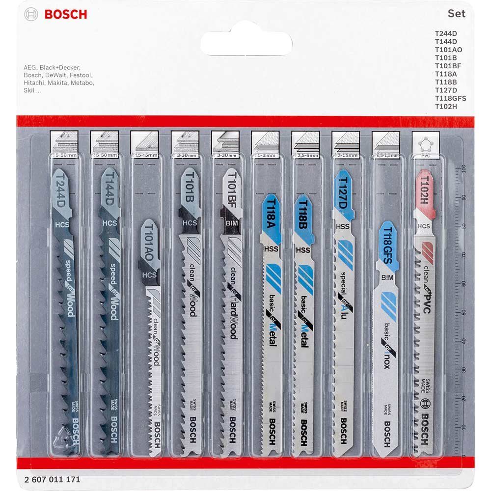 Bosch 10 Piece Multi Purpose Jigsaw Blade set - Image 1