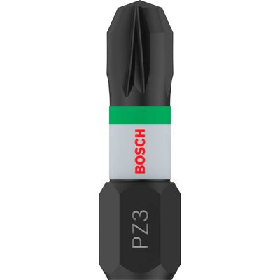 Bosch PRO Impact Control Torsion Pozidriv Screwdriver Bits PZ3 25mm Pack of 2