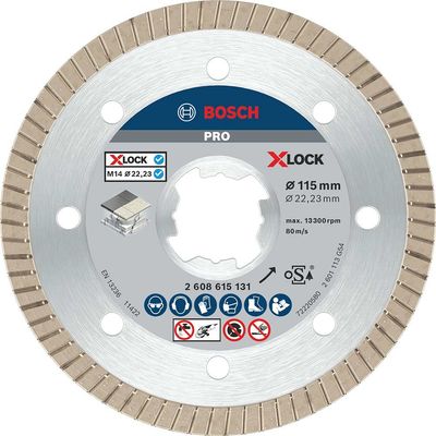 Bosch PRO X Lock Best Extraclean Turbo Diamond Disc for Ceramics 115mm 1.4mm 22mm