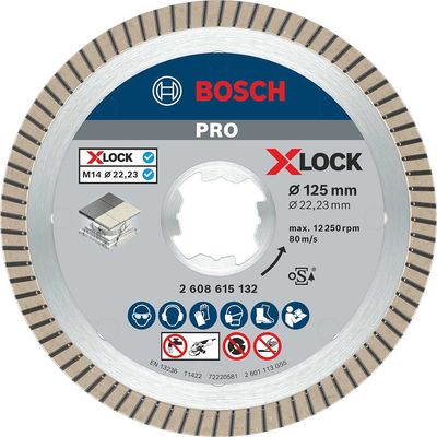 Bosch PRO X Lock Best Extraclean Turbo Diamond Disc for Ceramics 125mm 1.4mm 22mm