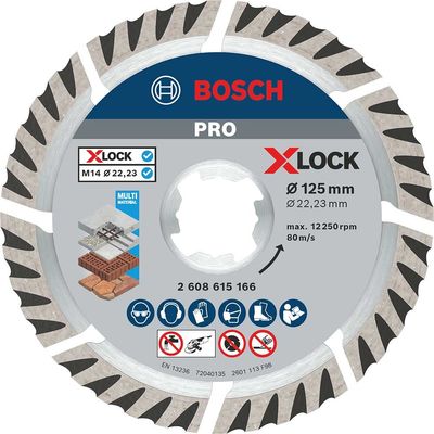 Bosch PRO X Lock All Purpose Universal Diamond Cutting Disc 125mm 1.6mm 22mm