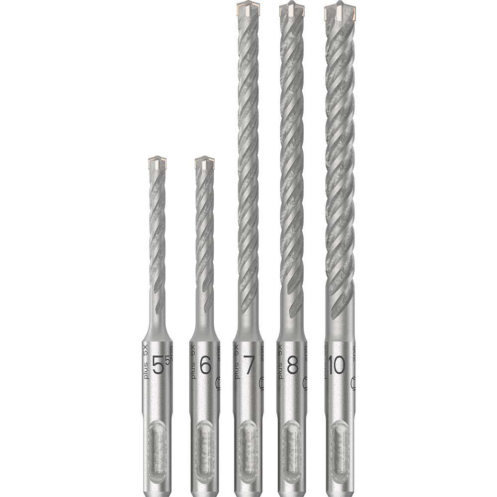 Bosch PRO 5 Piece 5X SDS Plus Masonry Drill Bit Set - Image 1