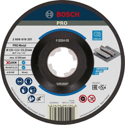 Bosch PRO X Lock Depressed Centre Cutting Disc for Metal 125mm 2.5mm 22mm