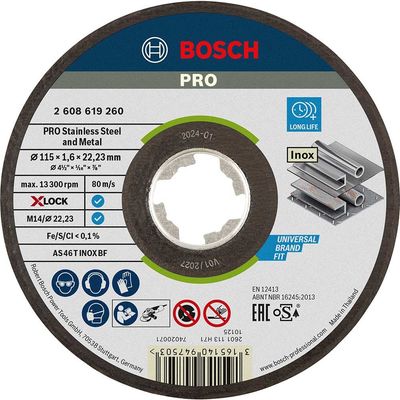 Bosch PRO X Lock Inox Cutting Disc 115mm 1.6mm 22mm