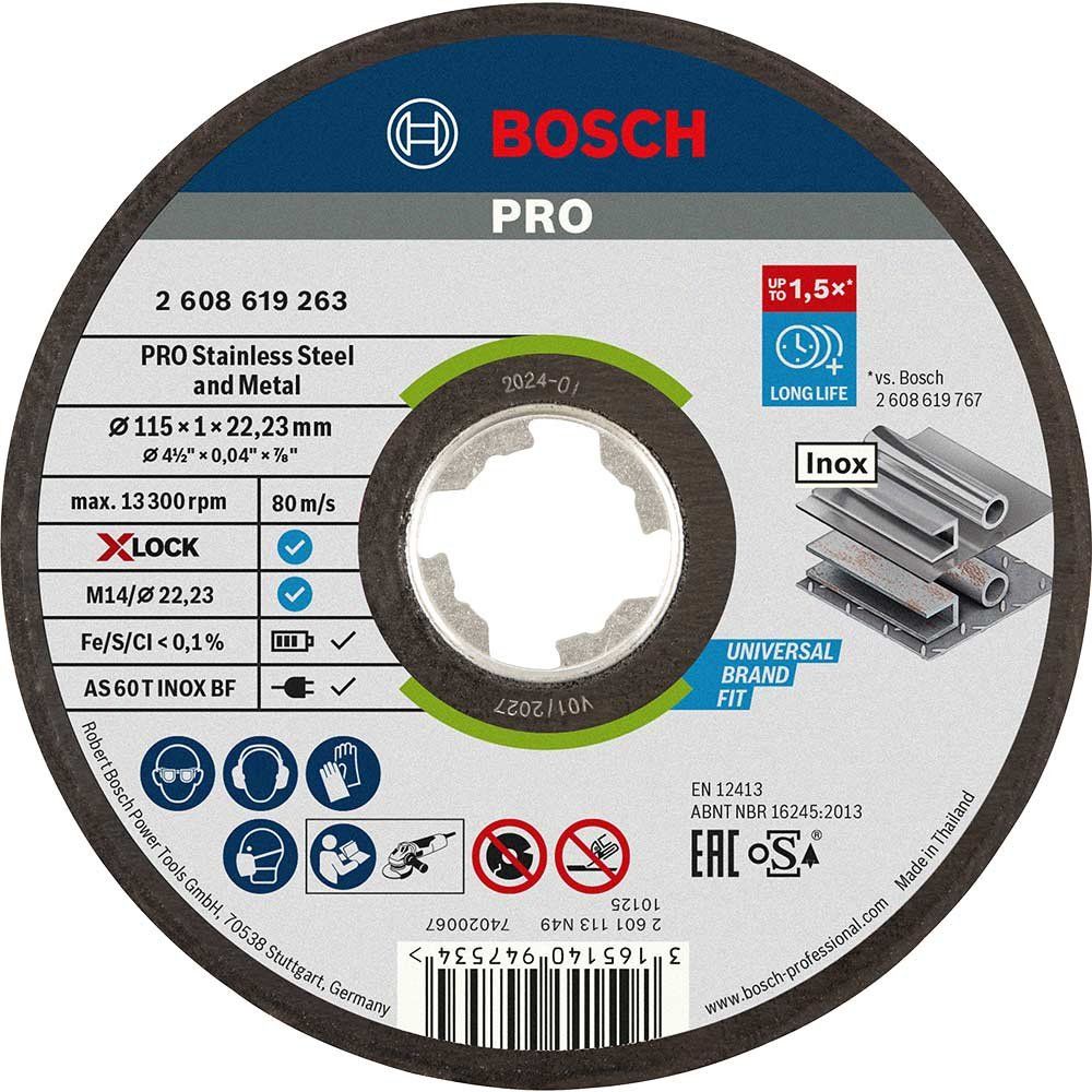 Bosch PRO X Lock Rapido Metal and Inox Cutting Disc 115mm 1mm 22mm ...
