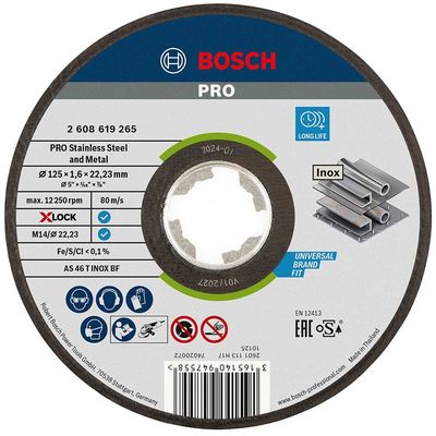 Bosch PRO X Lock Inox Cutting Disc 125mm 1.6mm 22mm