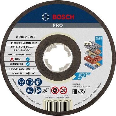 Bosch PRO X Lock MultiConstruction Multi Material Cutting Disc 115mm 1mm 22mm