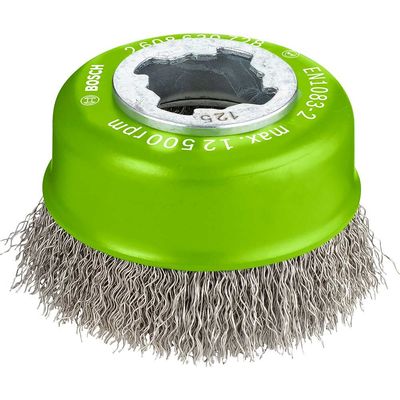 Bosch PRO X Lock Crimped Stainless Steel Wire Cup Brush 75mm X-Lock