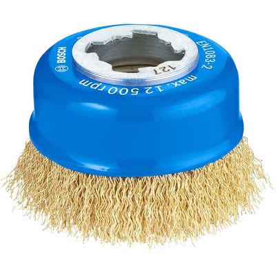 Bosch PRO X Lock Crimped Brass Wire Cup Brush 75mm X-Lock
