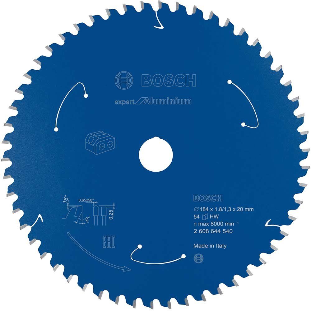 Bosch EXPERT Cordless Circular Saw Blade for Aluminium 184mm 54T 20mm - Image 1