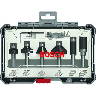 Bosch PRO 6 Piece Trim and Edging 1/4" Shank Router Bit Set