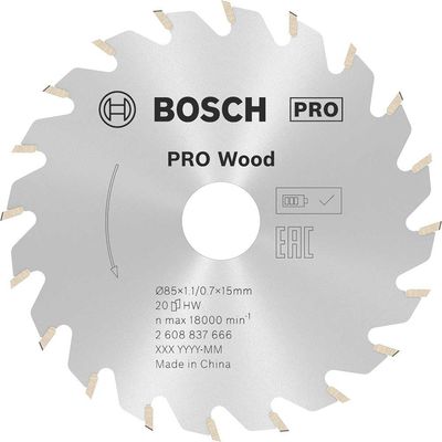 Bosch PRO Cordless Wood Cutting Circular Saw Blade 85mm 20T 15mm