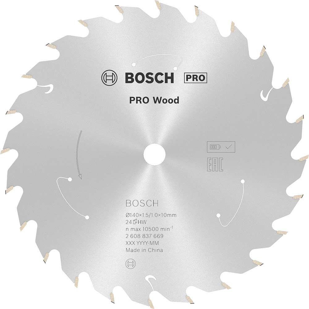 Bosch PRO Cordless Wood Cutting Circular Saw Blade 140mm 24T 10mm - Image 1
