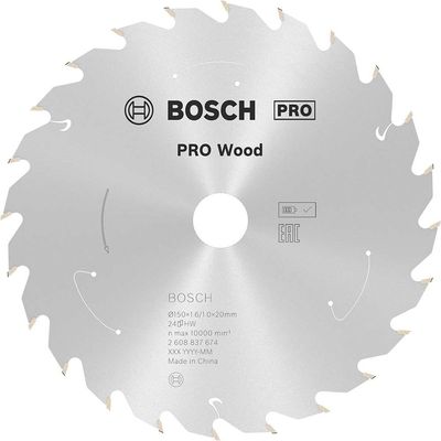 Bosch PRO Cordless Wood Cutting Circular Saw Blade 150mm 24T 20mm