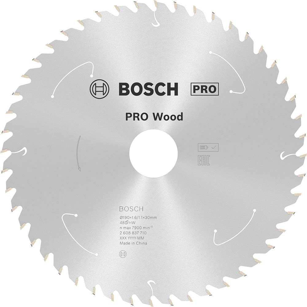 Bosch PRO Cordless Wood Cutting Circular Saw Blade 190mm 48T 30mm - Image 1