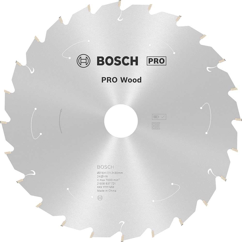 Bosch PRO Cordless Wood Cutting Circular Saw Blade 216mm 24T 30mm - Image 1