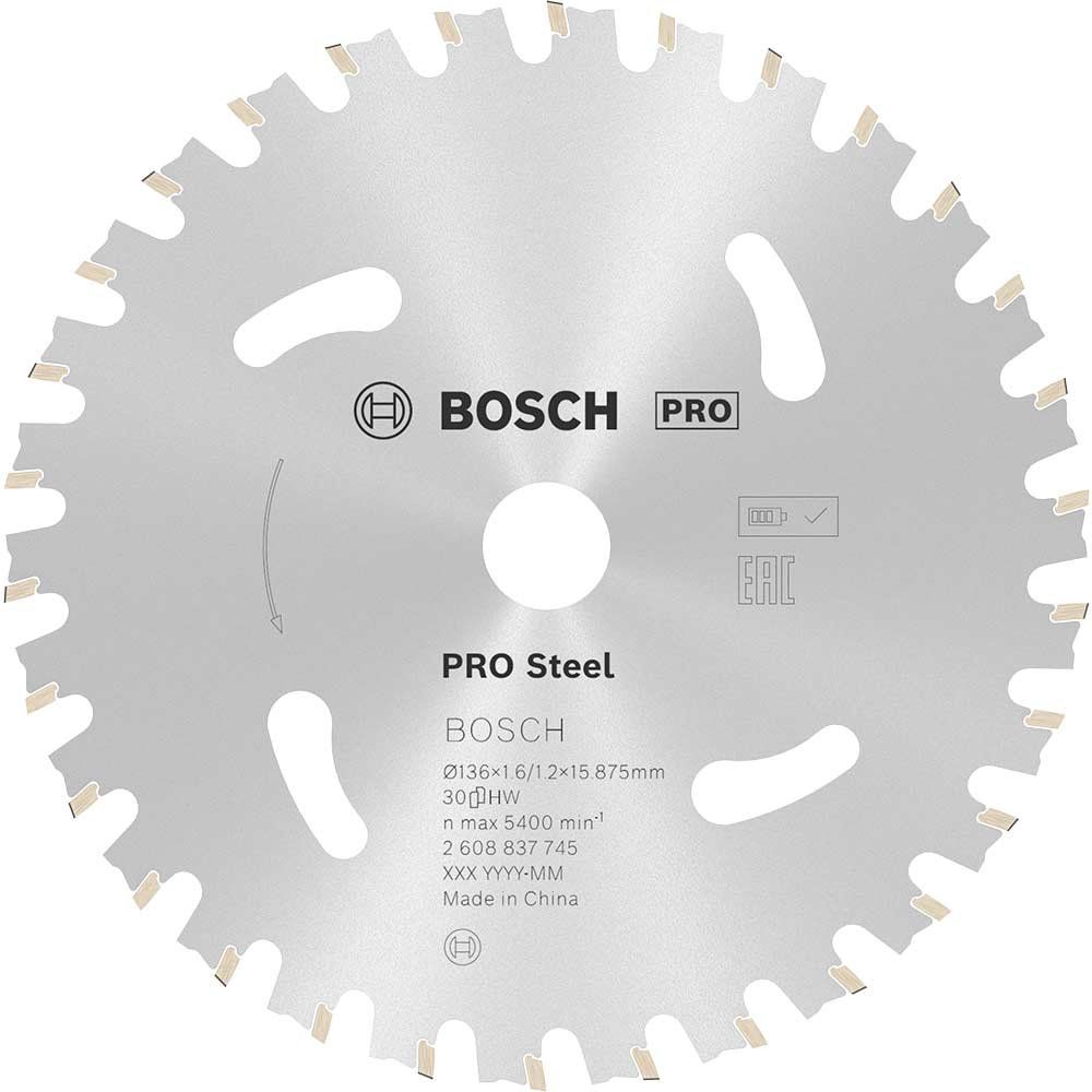 Bosch PRO Cordless Circular Saw Blade for Steel 136mm 30T 16mm - Image 1