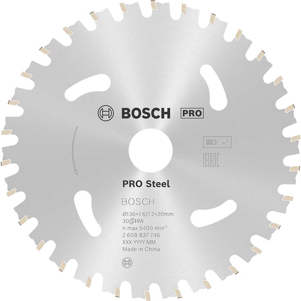 Bosch PRO Cordless Circular Saw Blade for Steel 136mm 30T 20mm - Image 1