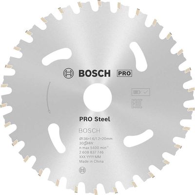 Bosch PRO Cordless Circular Saw Blade for Steel 136mm 30T 20mm