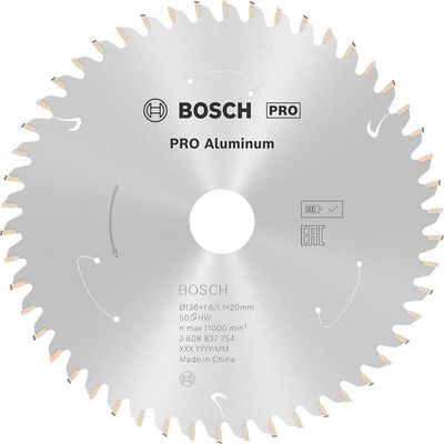 Bosch PRO Cordless Circular Saw Blade for Aluminium 136mm 50T 20mm