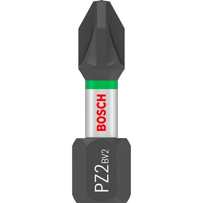 Bosch PRO Impact Control Torsion Pozidriv Screwdriver Bits PZ2 25mm Pack of 25